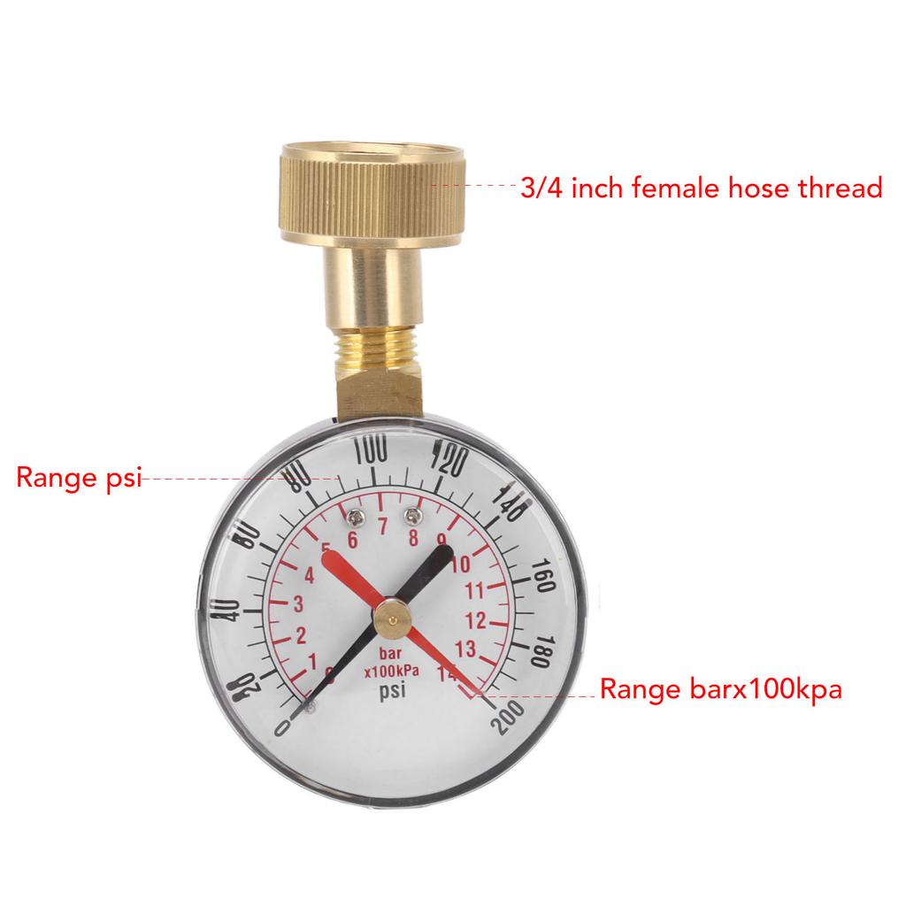 TS-60-200PSI radial pressure gauge 0-200psi 0-14bar 3/4 "water pressure gauge oil pressure gauge air pressure gauge