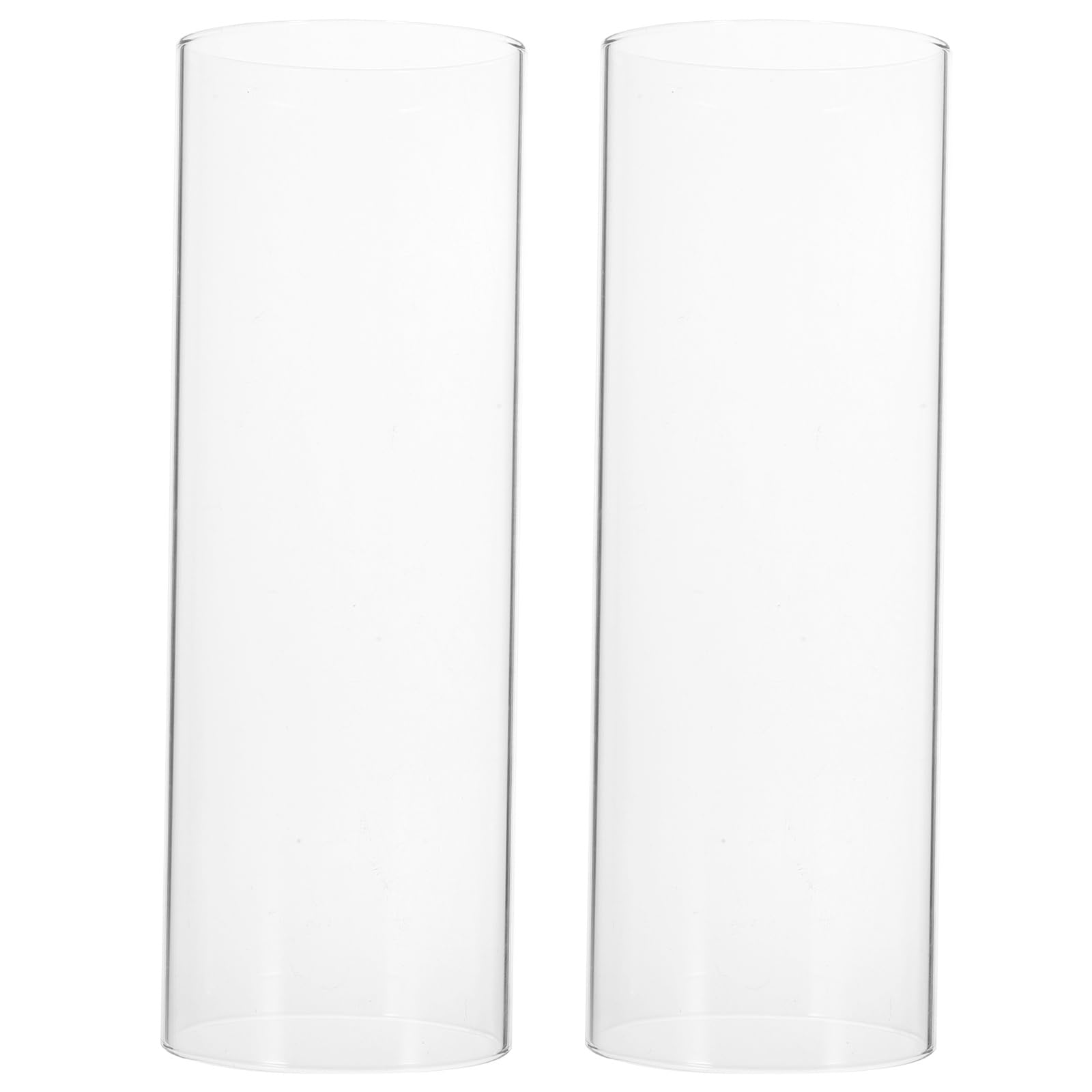 

Luxshiny Set of 2 Clear Glass Candle Holders, 7.9 x 2.8 for Desktop Use, Stylish Candle Covers, and Candle Accessories for Living Rooms and Bedrooms
