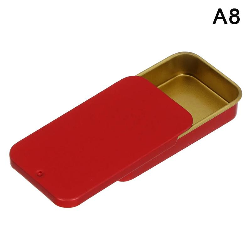 Tinplate Box Slide Lid Push Pull Box Drawer Balm Box Portable Box Mini Aromatherapy Jar Candy Small Iron Box Gift Box