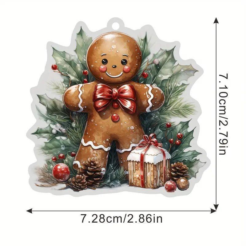 

Пряничный человечек Акриловое подвесное украшение в яркой тематике для радостных событий Рождество 3