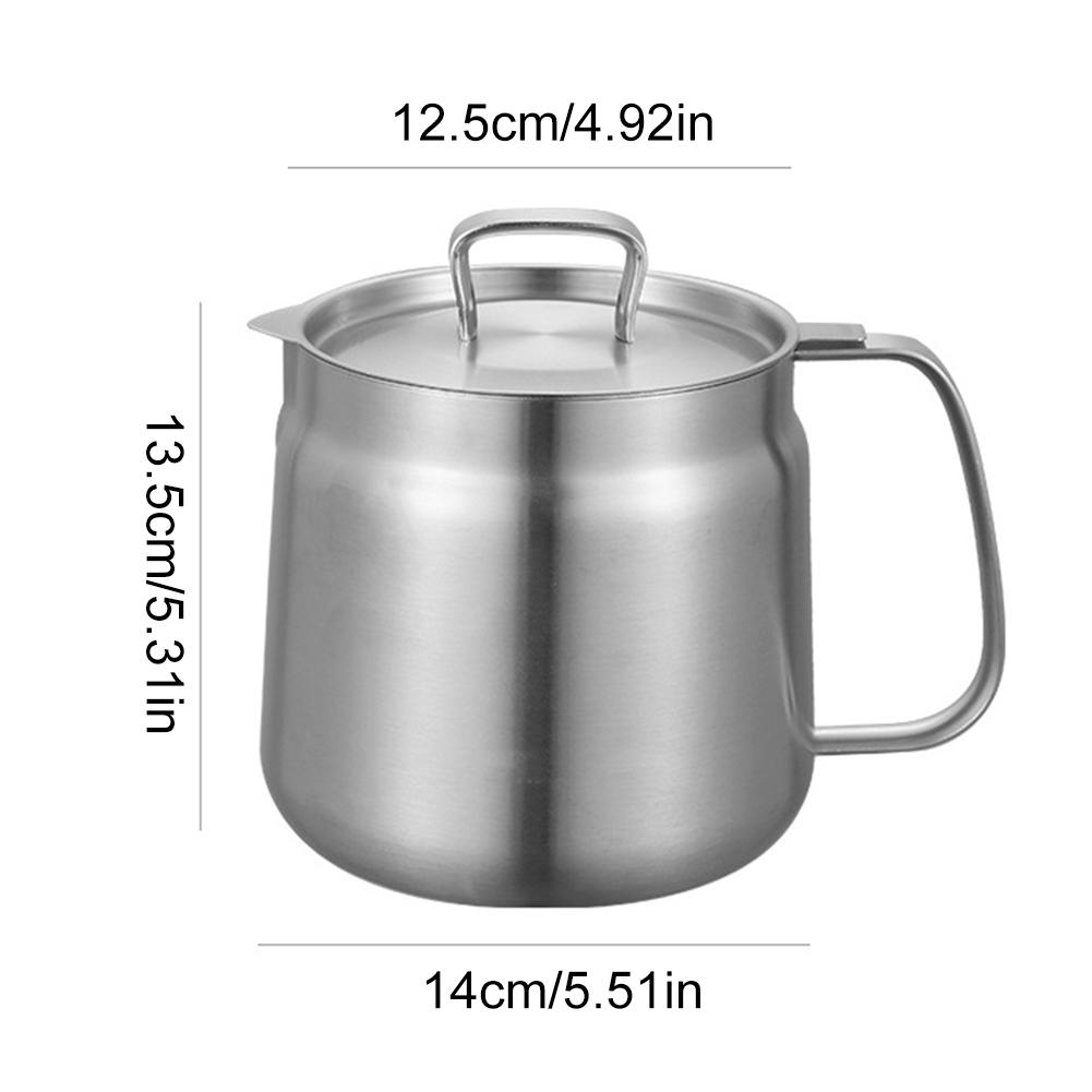 

Stainless Steel Versatile Oil Filter Vessel 1.5/2L Kitchen Fryer with Filter Leak-proof Deep Frying Pot for Cooking French Fries