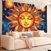 Sun and Moon Hippie Mandala Tapestry - Vintage Style Wall Hanging for Living Room, Bedroom, Office Decor - Perfect Indoor/Outdoor Party Accessory & Cr