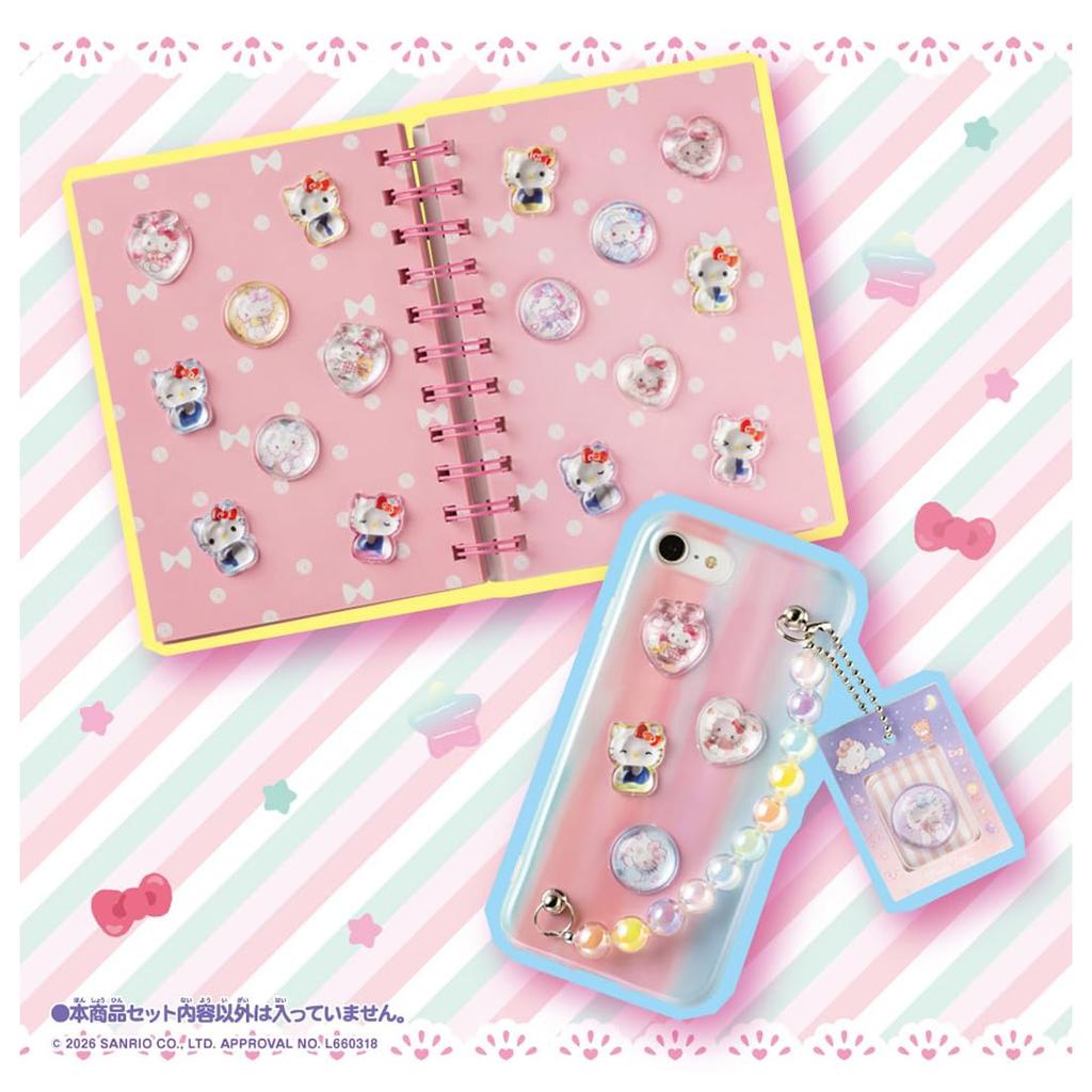 Takara Tomy Kira Gacha Seal Puffy Drop Set Hello Kitty