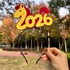 1/3Pcs 2026 New Year Headband Red Horse Headband Festive Spring Festival Party Hairband Holiday Selfie Prop