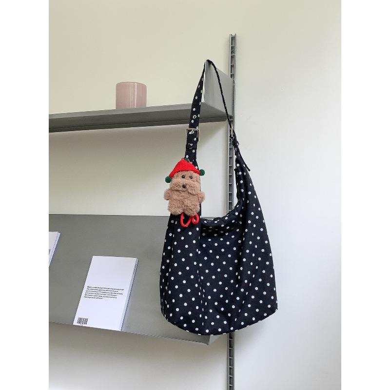 New Casual Polka Dot Bag Women's Cotton Cloth Trend Original Large-capacity Tote Bag Lazy Commuter Shoulder Bag Women