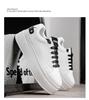 Pánské letní prodyšné bílé tenisky zvyšující výšku - Trendy ležérní skate boty na tlusté podrážce