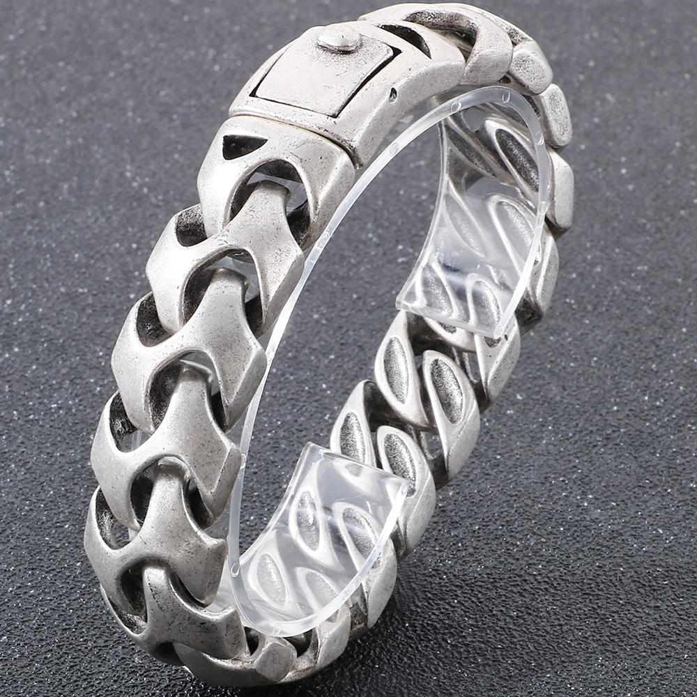 Brățară Cool Solidă din Oțel Inoxidabil pentru Bărbați Accesorii Bijuterii pentru Bărbați Mat Periat Lățime 18MM Lanț Cuban Keel Brățări pentru Bărbați