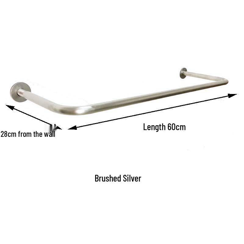 Stainless Steel Wall-Mounted Clothes Rack with Side Hangers Standard