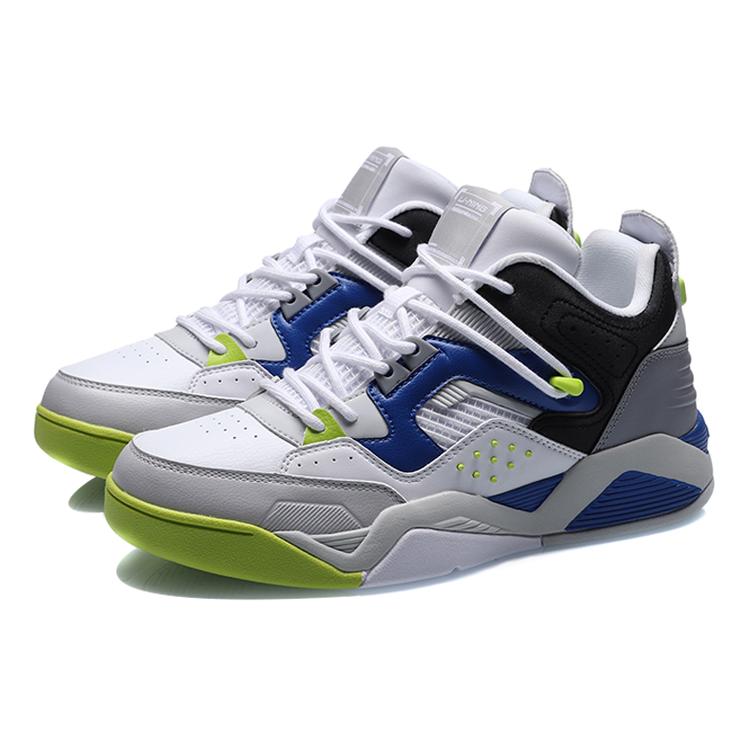 Li Ning Synthetic Leather, Artificial Leather Cushioning Slip Resistant Abrasion Resistant Coverage Support Mid top AGBR025-1