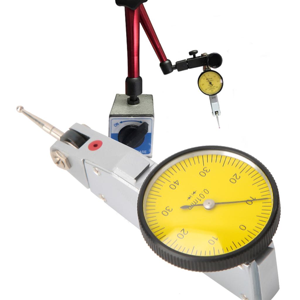 0?0.8mm Magnetic Dovetail Rails Dial Test Indicator 0.01mm Dial Scale Gauge Measure Tool