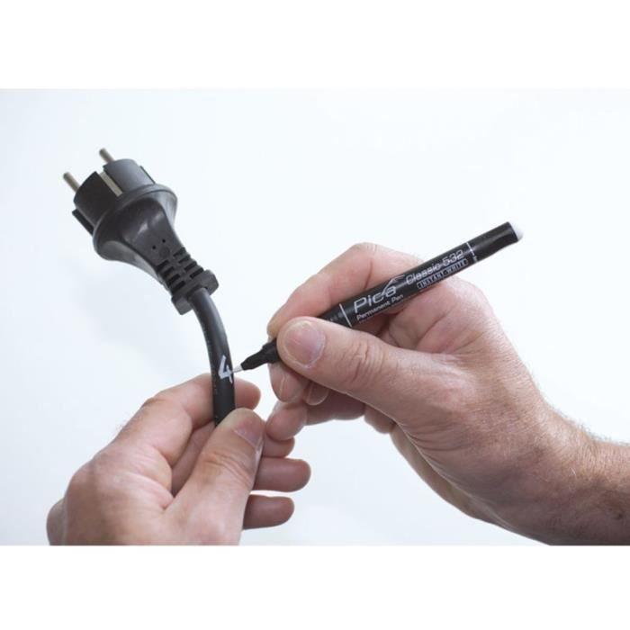 Pica Classic Feutre indélébile Instant-White 1- 2 mm Rond