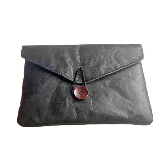 Dossier en Papier Tyvek avec Chemise Enveloppe Portfolio Imperméable avec Fermeture à Bouton Housse de Protection Portable pour Tablette IPad Documents