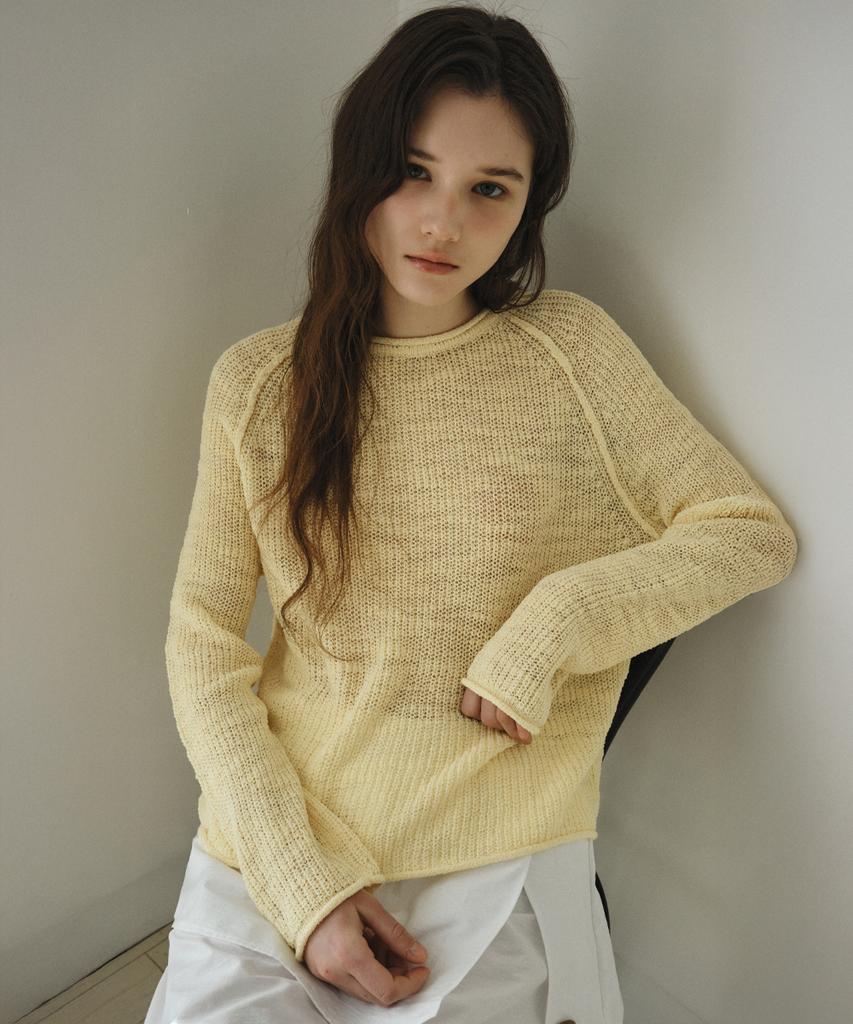 Wednesday Oasis For Woman Boucle Slub Raglan Knit_Butter Yellow(Wc26Kn05)