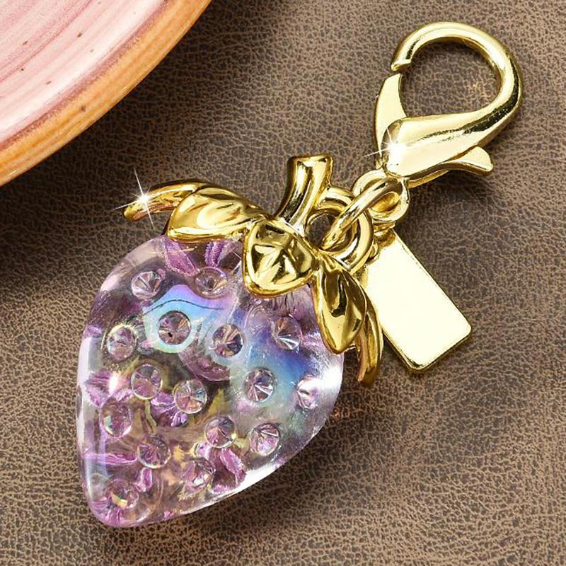 Strawberry Keychain Transparent Keyring Stylish Pendant Keychains Exquisite Backpack Decoration Accessories Gifts