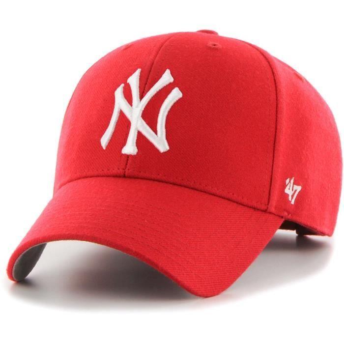 Casquette Réglable - 47 Brand - MVP New York Yankees - Rouge - 85% Acrylique - Style Urbain