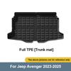 Car Rear Trunk Mats For Jeep Avenger 2023 2024 2025 TPE Carpet Storage Pad Waterproof Cargo Tray Cushions Mats Auto Accessories