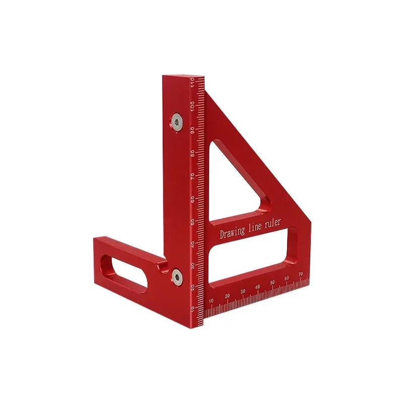 Multiangle Measuring Ruler, 45/90 Degree Aluminum Carpentry Square Conveyor, Angle Triangular Ruler Design Measuring Tool