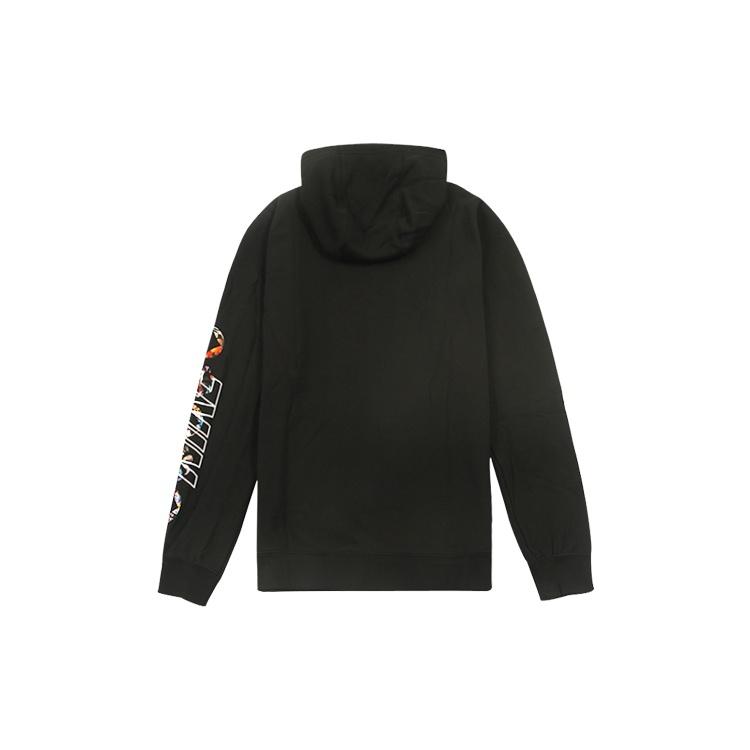 Nike Sportswear Club Printing Long Sleeves Pullover Drawstring Black Men's CU3670-010