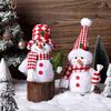 LED Christmas Snowman Decoration – 33cm Red & White Plush Light-Up Ornament, Long Hat & Top Hat Styles,