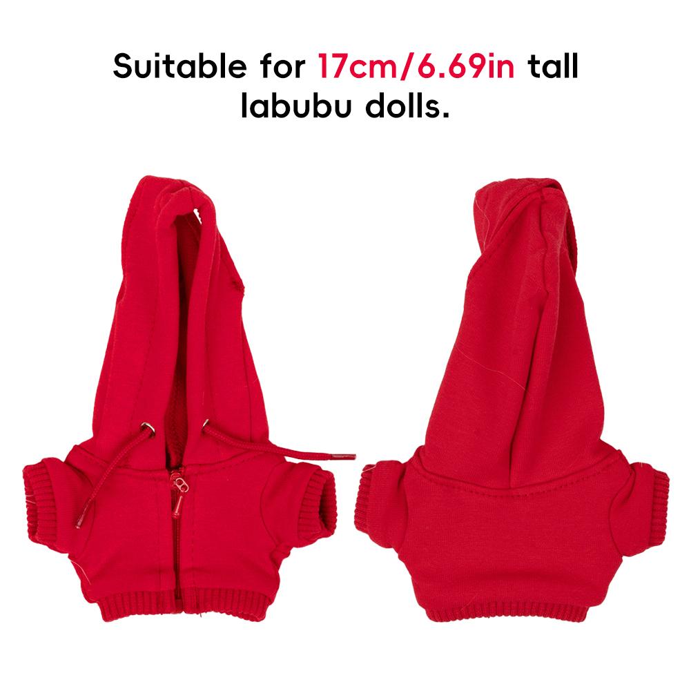 Für 17cm Labubu Puppenkleidung Modekleidung Hoodies Puppenkleidung Farblich passende Hoodies Puppenzubehör Niedliche Dekoration Kleine Kleidung