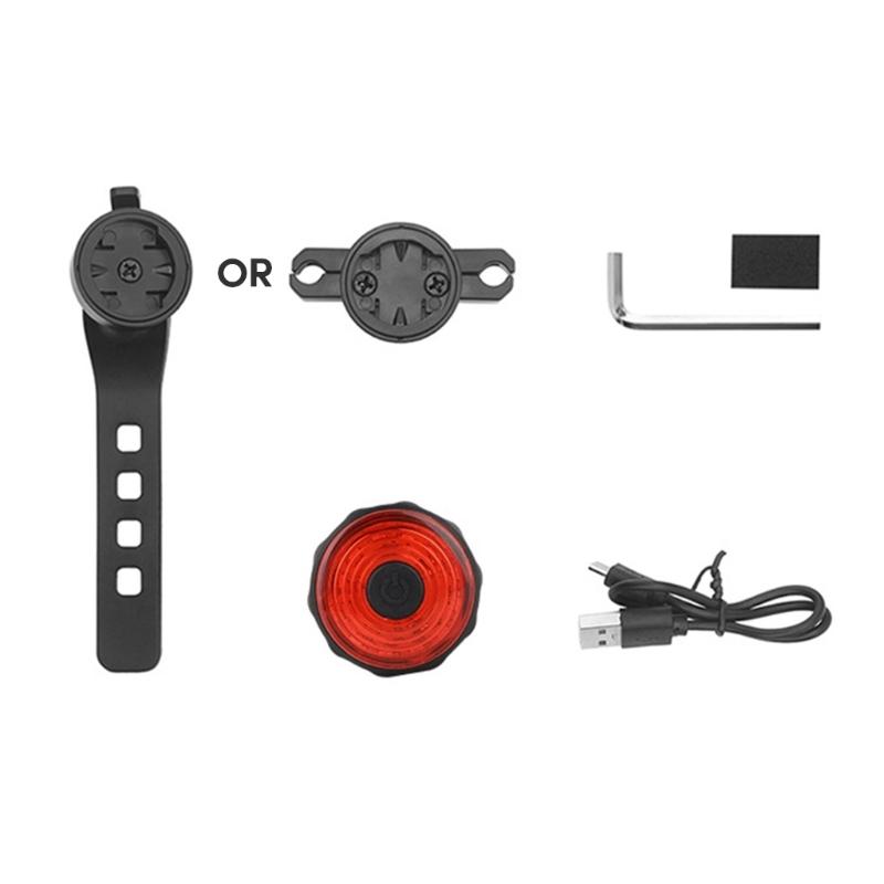 IPX6 Bike Intelligent Sensor Flashlight Smart Bikes Tail Light 7 Light Modes Quick Release Back Brake Night Riding Light