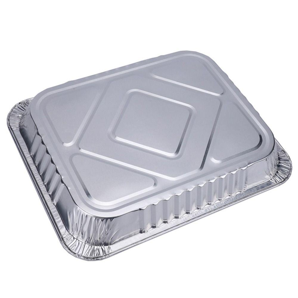 5Pcs Non-stick Food Tin Foil Tray Square Baking Tray Aluminum Foil Box  Oven BBQ Baking Tools