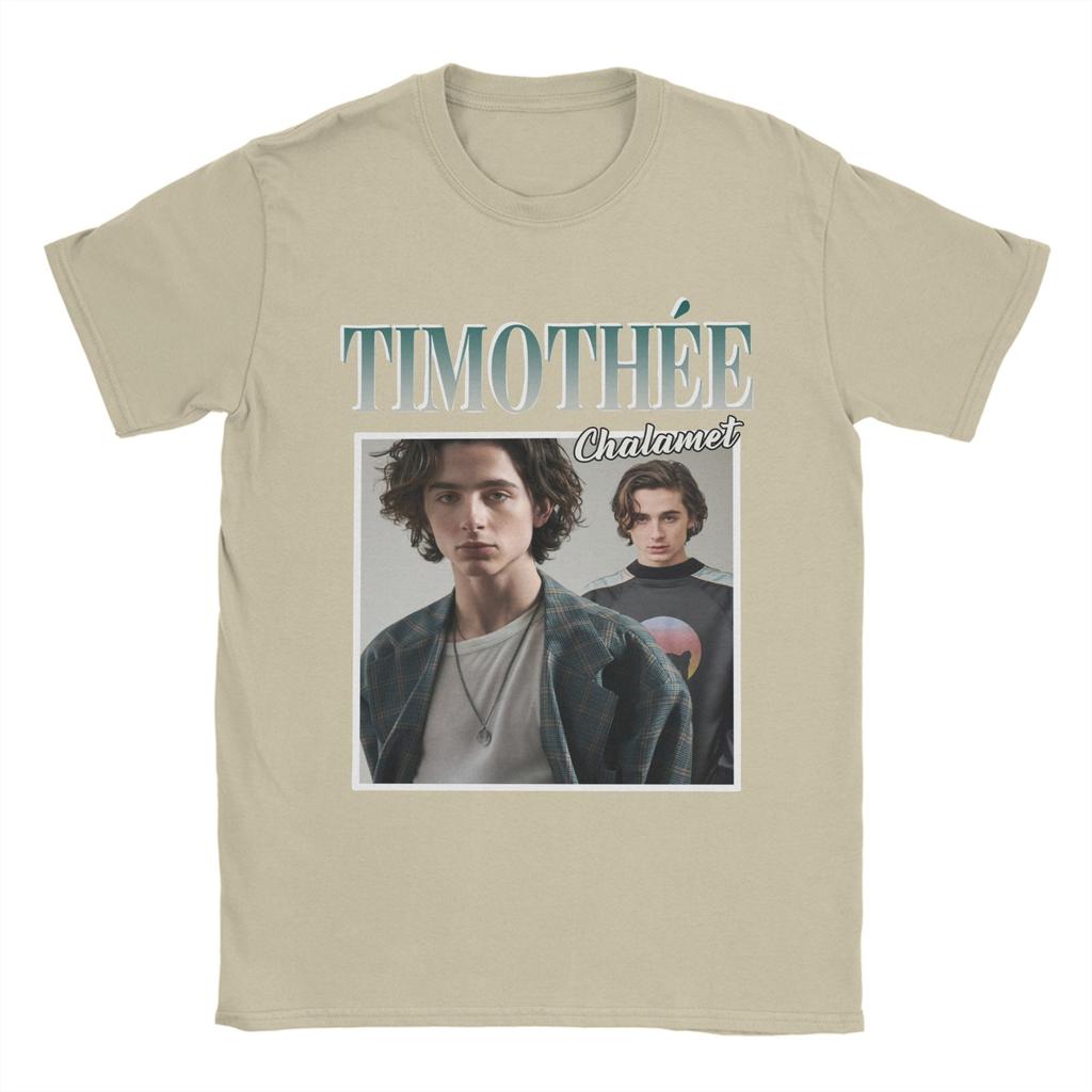 Unisex TShirts Timothee Chalamet Vintage Pure Cotton Tee Shirt Short Sleeve T Shirts Round Neck Clothing Unique