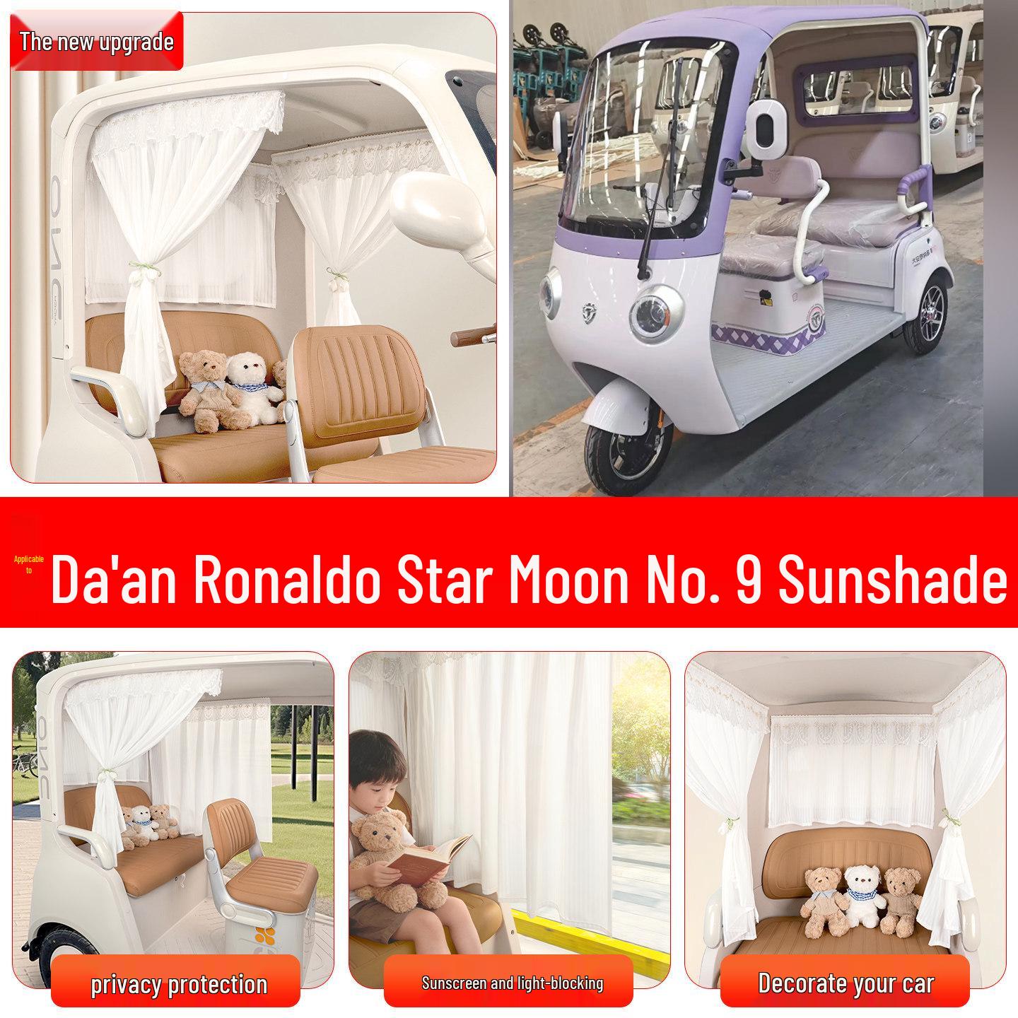 

Ronaldo Xingyue No. 9 Electric Tricycle Sunshade Curtains & Accessories Candy Rainbow Short Curtain (W70cm H50cm) Sunshade