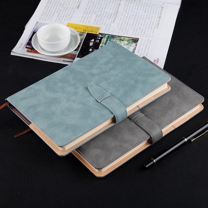 Premium A5 Leather Notebook with Magnetic Buckle Closure Customizable Journal Diary for School Office Personal Writing Use