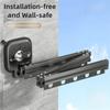 New Retractable Folding Clothes Hanger Space Saving Rotating Wall Mount Clothing Rack Extendable Clothesline Home Use