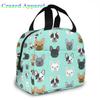 French Bulldog Cute Dog Insulated Lunch Bag Portable Thermal Cooler Box Reusable Picnic Tote Bento Bag for Men Women Kids
