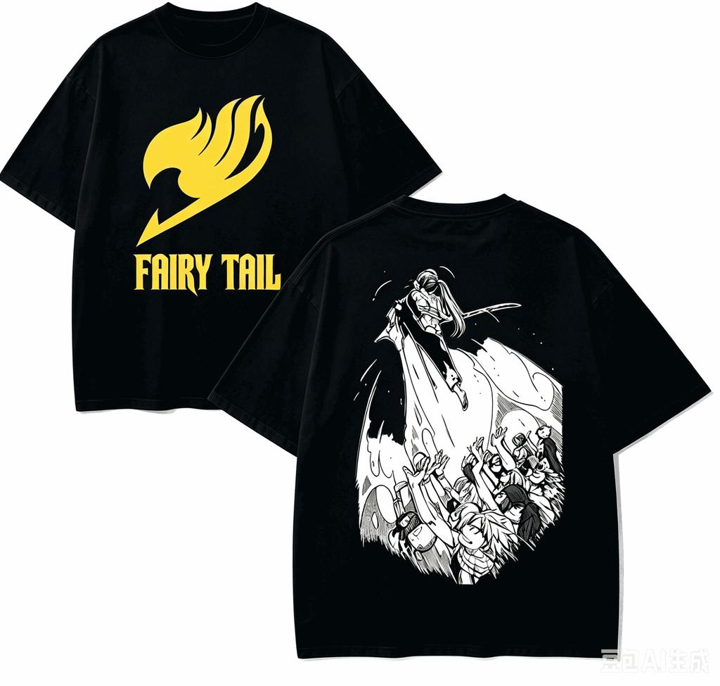 Fairy Tail Anime Lover T-shirt Harajuku Cotton New Model High Street Retro Oversized Unisex Cou