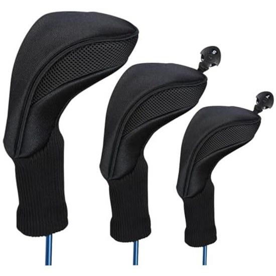Sulanx Golf Head Cover Set Driver Fairway Wood Utility Single 3-Piece 4-Piece 5-Piece