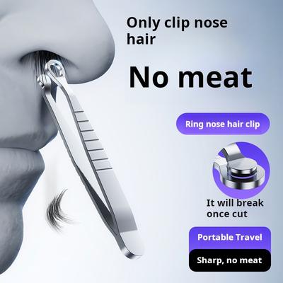 1Pc Stainless Steel Manual Round Head Nose Hair Clip Travel Portable Sharp Nose Hair Cleaning Tool