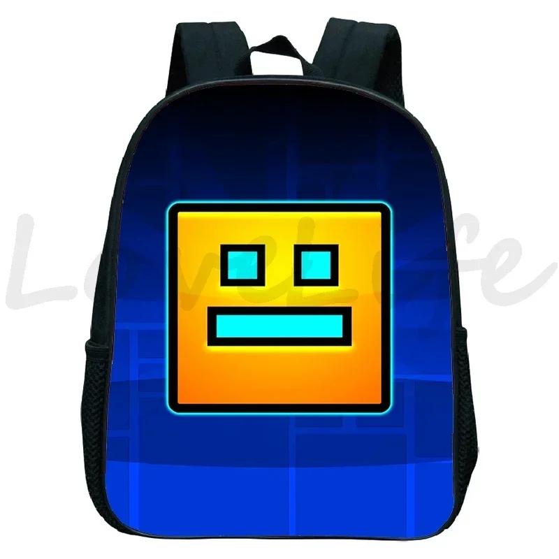Zaino Kindergarten Geometry Dash Arrabbiato per Bambini e Bambine Zaino Anime Piccola Borsa da Libri Bambini Borse Scolastiche Cartoon Zaino per Bambini