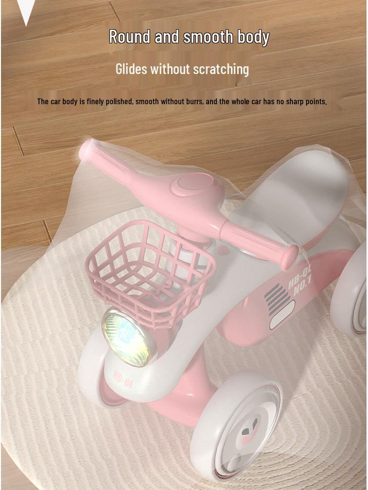 Kids' Four-Wheel Balance Bike & Walker (Ages 1-6) - No Pedals Glider Scooter