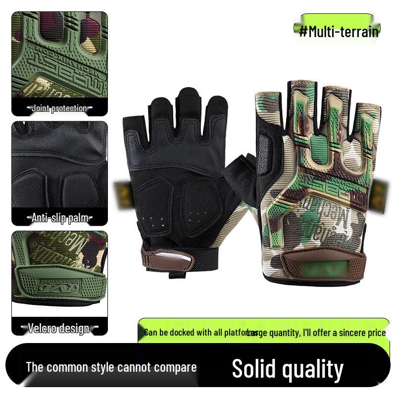 Men's Full-Finger Outdoor Tactical Gloves - Cut-Resistant, Wear-Resistant for Motorcycle Riding & Combat