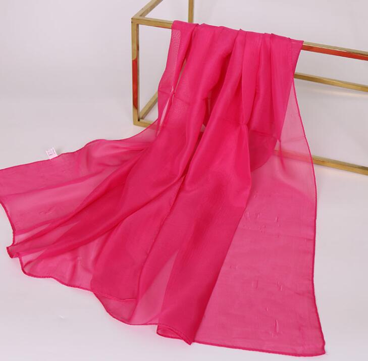Luxury Chiffon Silk Scarf Spring Summer Scarf Women Head Scarf Beach Shawls Bandana Headband Muslim Hijabs Black Scarf/Scarves