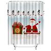 TU Christmas Shower Curtain Festive Holiday Bathroom Decor Santa Claus Reindeer Snowflakes Winter Themed Waterproof Fabric Backd