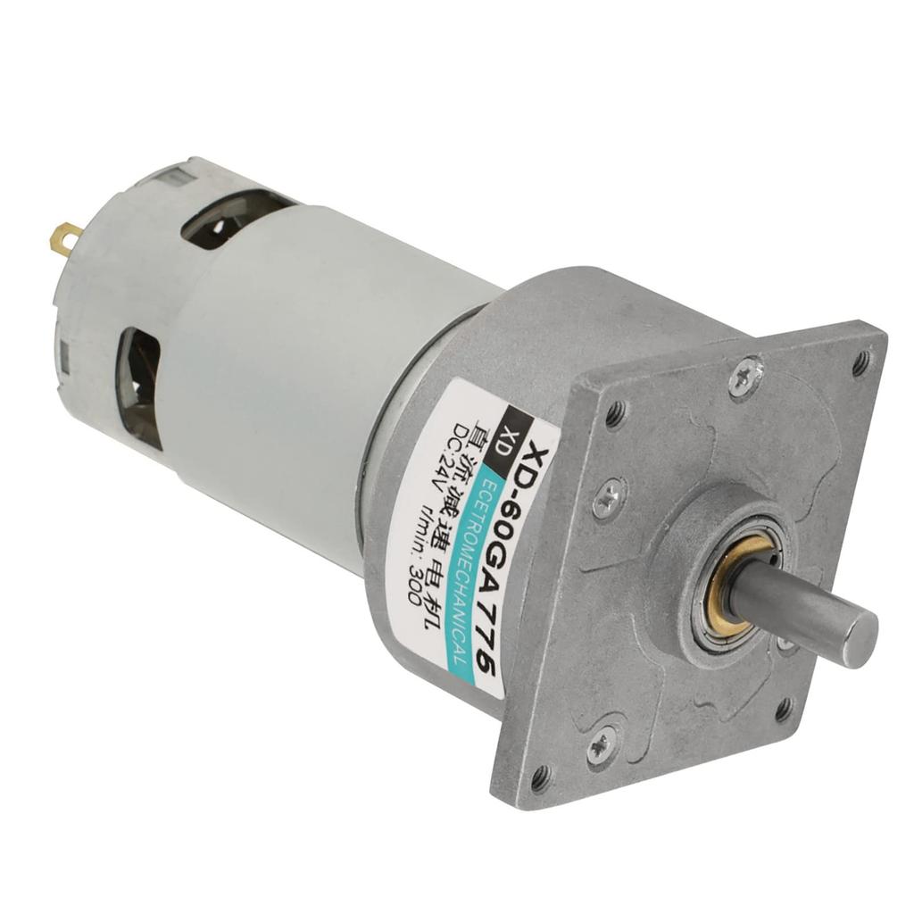 Hilitand DC12V24V 35W Mini DC Gear Motor, Metal, Adjustable Speed, High Torque, CWCCW, XD-60GA775 (24V, 300 rpm)