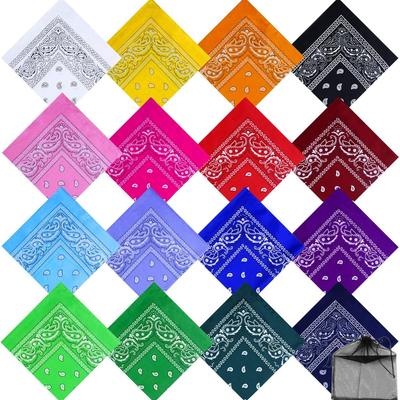 1 st Paisleymönstrade Bandanas Cowboy Bandana Näsdukar Paisleymönster Huvudduk, Blandade 16 Färger