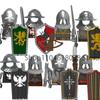 Medieval Castle Soldier Action Figures Building Block Empire Templars Lancer Warrior Militia Helmet Shield Sword Bow Toy Gifts