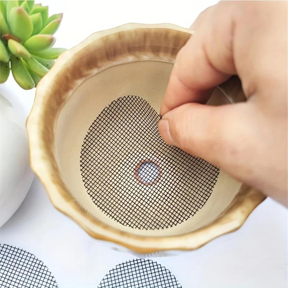 50pcs Round Mesh Drainage Screens for Flower Pots, Prevent Soil Loss, Ideal for Bonsai Gardening, Gasket, Plant Drainage Screens