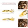 ANNA CREATIONS 6 Pcs Gold Metal Snap Floral Pearl Hair Clips Tic Tac Clips Rhinestone Stylish Non-Slip Wedding Hairclips Hair Accessories for Woman