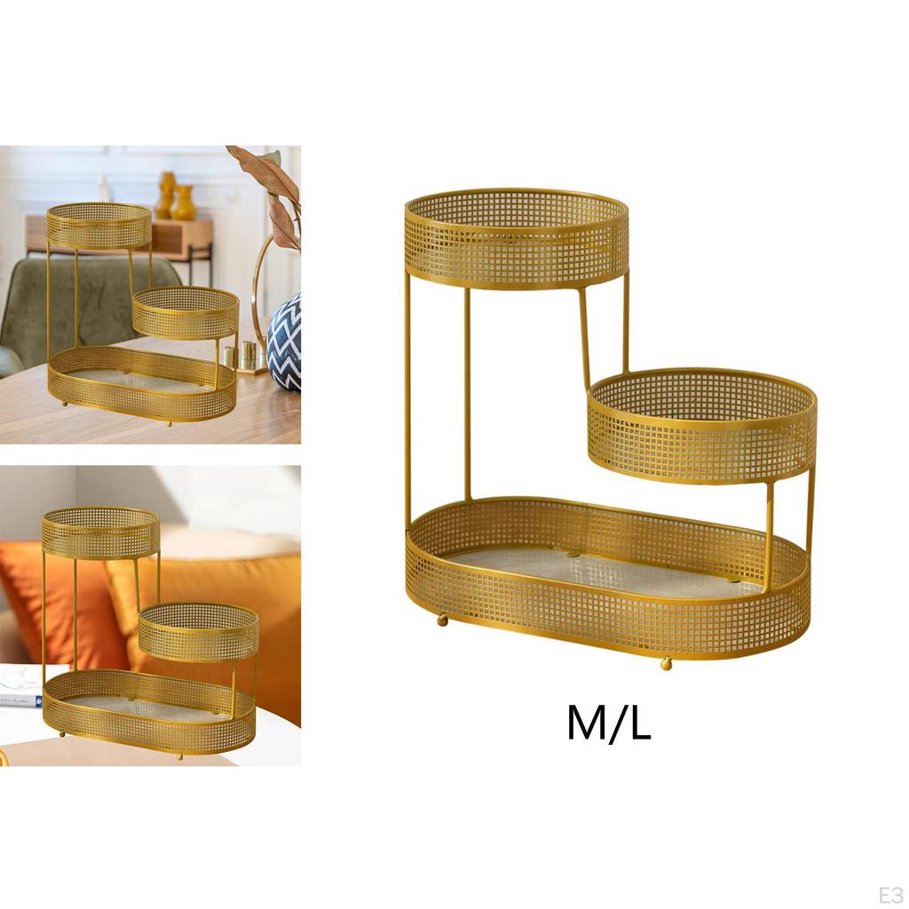 Cesta de Frutas de 3 Niveles Bol Alambre Metálico Estante de Encimera de Cocina para Cebolla