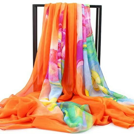 All-Season Oversized Chiffon Scarf for Women - Sun Protection & Versatile Wear