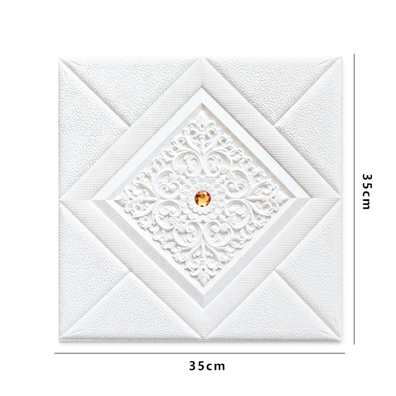 12pcs 3D Wall Panel Home Decoration Wall Sticker Living Room Foam Self-Adhesive Wallpaper Waterproof And Mildew-Proof Wallpaper