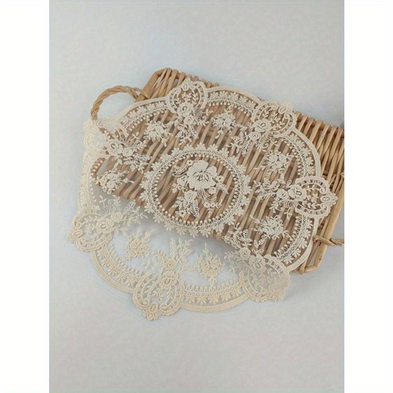 1 Stück Vintage Häkelspitze Tischdecke, Blumenmuster - Perfekt als Hitzebeständig, Staubschutz für Heißluftfritteuse, Heimdekor Spitze Tischdecke Böhmisches Platzset