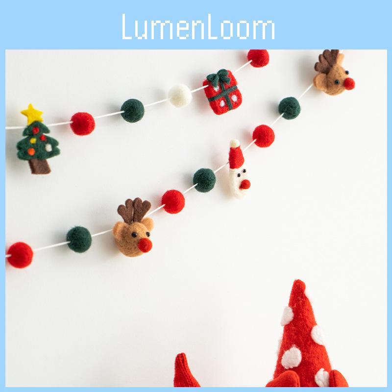 Modern Christmas Felt Wall Hanging With Wool Ball Garland For Festive Decoration