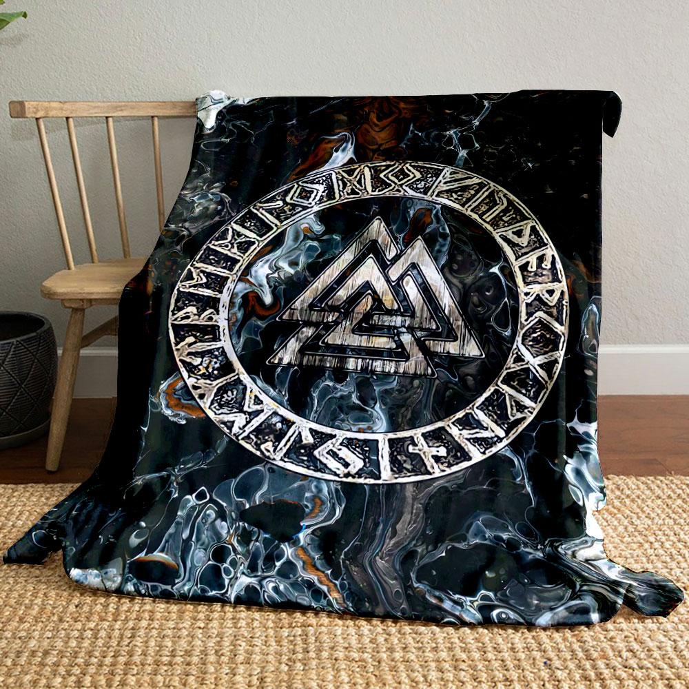 Viking Valknut Rune Design Blanket print blanket soft and cozy perfect for the living room bed sofa or a nap,gift